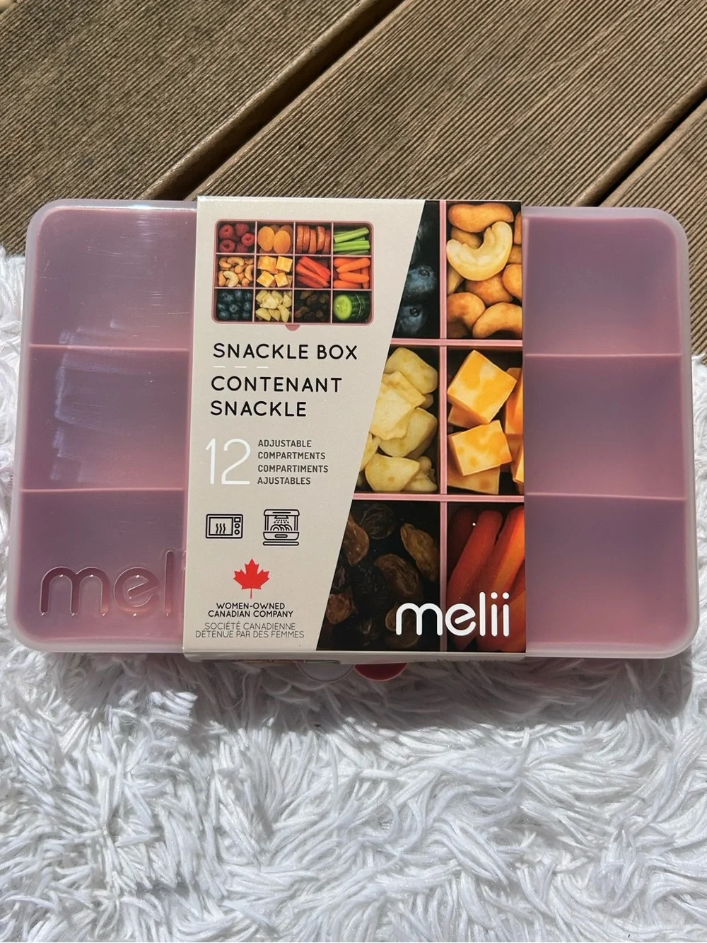 🩶5/$30 Melii 12-Compartment Snackle Box  Pink NEW